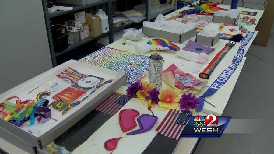One month after the Pulse shooting, more than 2,000 items have been collected from memorials across Orlando. Amanda Crawford reports.
