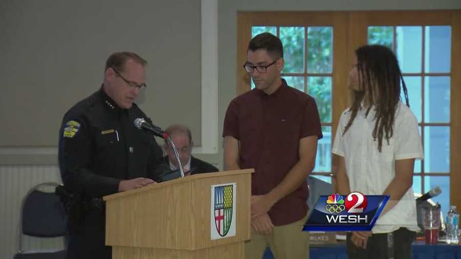 A father and young girl are recovering after a plane crash in a Windermere lake. They were pulled to safety by two fishermen, who were honored by the city of Windermere Tuesday night. Summer Knowles reports.