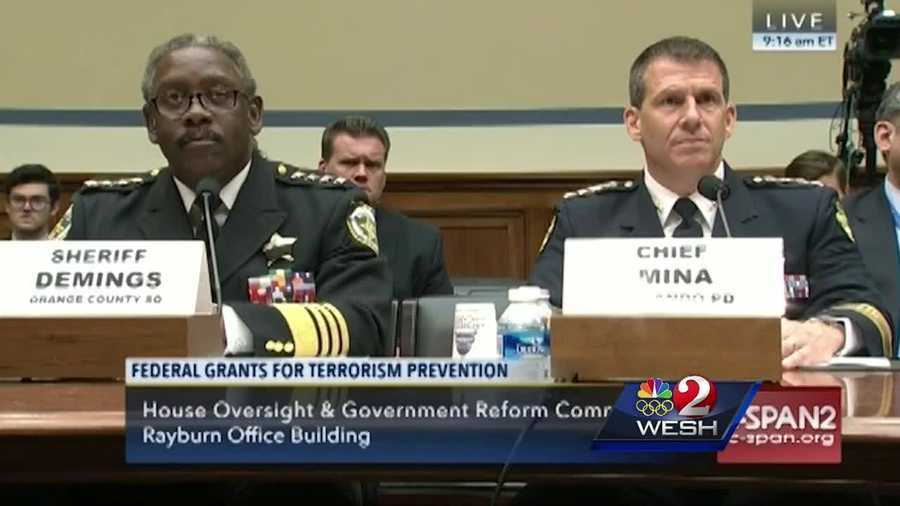 Florida's top law enforcement officers fight for more crime-fighting cash in Washington, D.C. Mina and Demings testified at a Congressional hearing on Friday. Greg Fox reports.