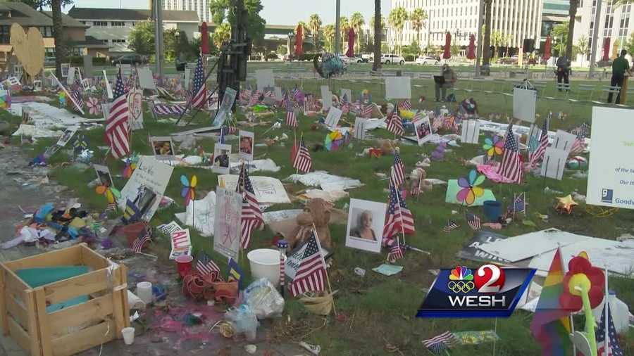 Local Boy Scouts took part in a ceremony marking the final cleanup at the makeshift memorial to the Pulse shooting victims. Hadas Brown has the story.