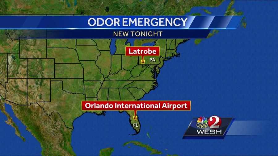 Several people were hospitalized after a strange odor was detected onboard a flight from Orlando that was headed to Pennsylvania.
