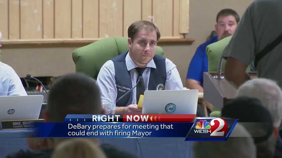 The city of DeBary is preparing for what could be a contentious meeting at city hall. Mayor Clint Johnson could be removed from office.
