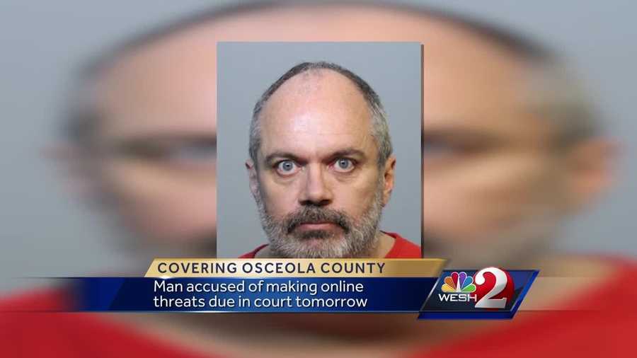 The man charged with threatening a Labor Day Pulse-style attack on a South Florida community is scheduled for an Orlando court appearance Tuesday.