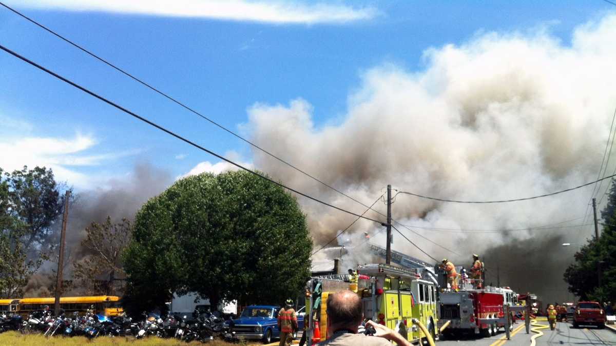 Photos: Fire destroys motorcycle shop in Columbia