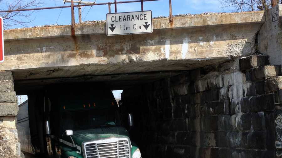 Truck Gets Stuck Under Railroad Bridge 5058