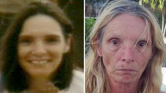 The photo on the left shows Brenda Heist before her 2002 disappearance. The one on the right shows her last week when she turned up in Florida.