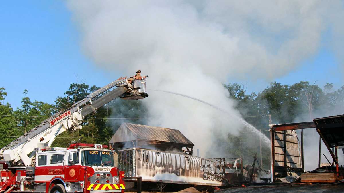 Fire destroys Juniata County lumber mill