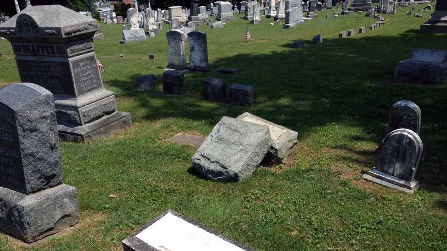 Gravestones vandalized at cemetery near Hanover