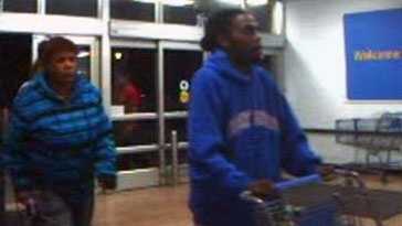 Police released this surveillance photo of the man and woman accused in the thefts.