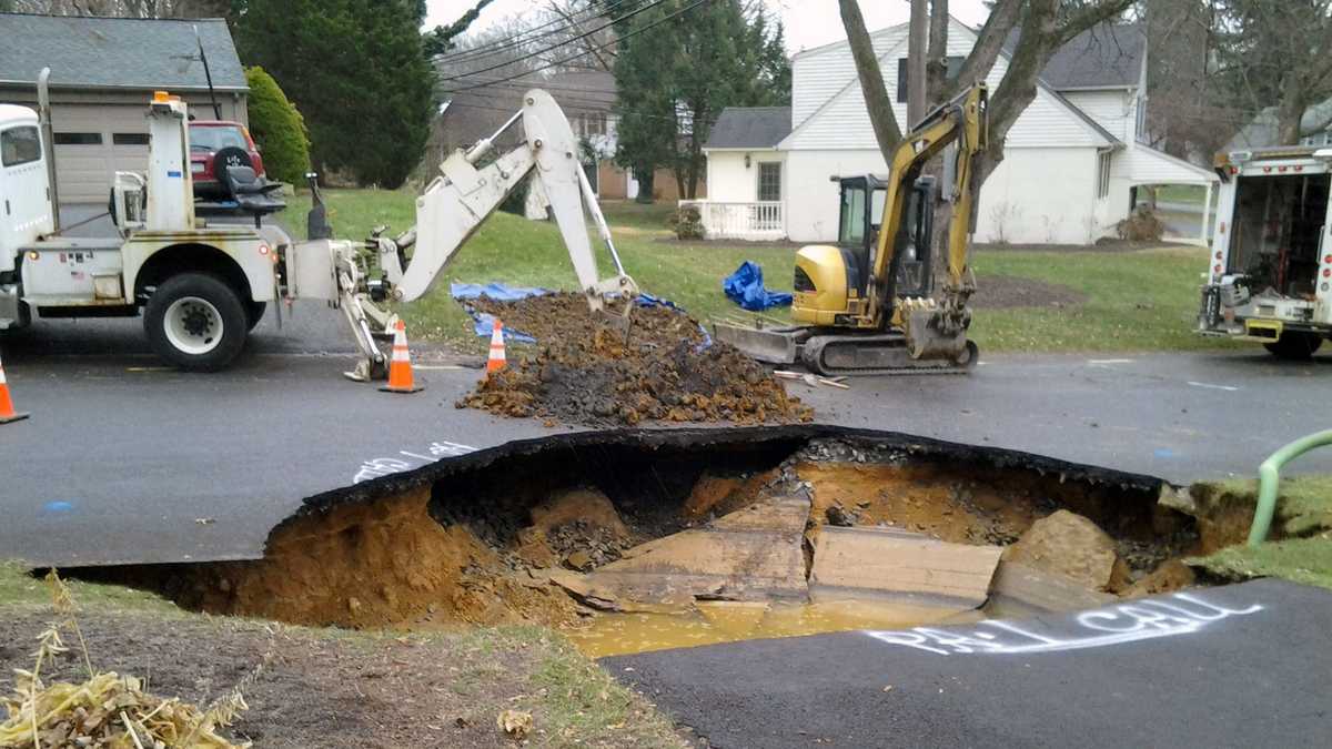 Crews repair Lower Allen Township sinkhole