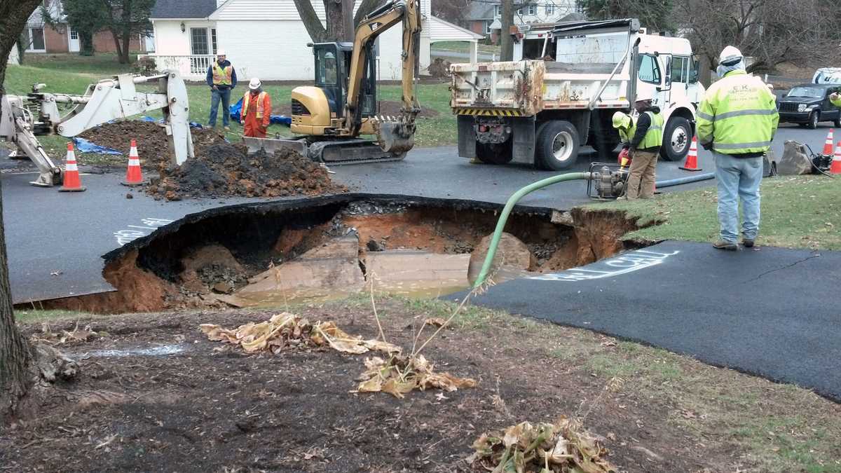 Crews repair Lower Allen Township sinkhole