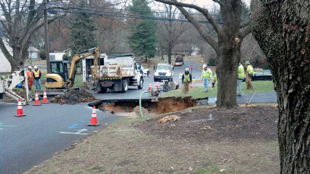 Crews repair Lower Allen Township sinkhole