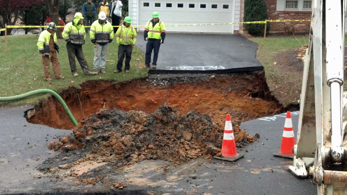 Crews repair Lower Allen Township sinkhole