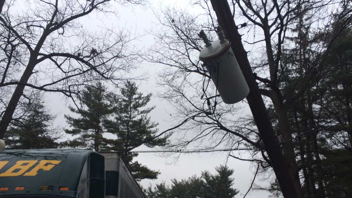 Truck pulls down wires, snaps utility pole