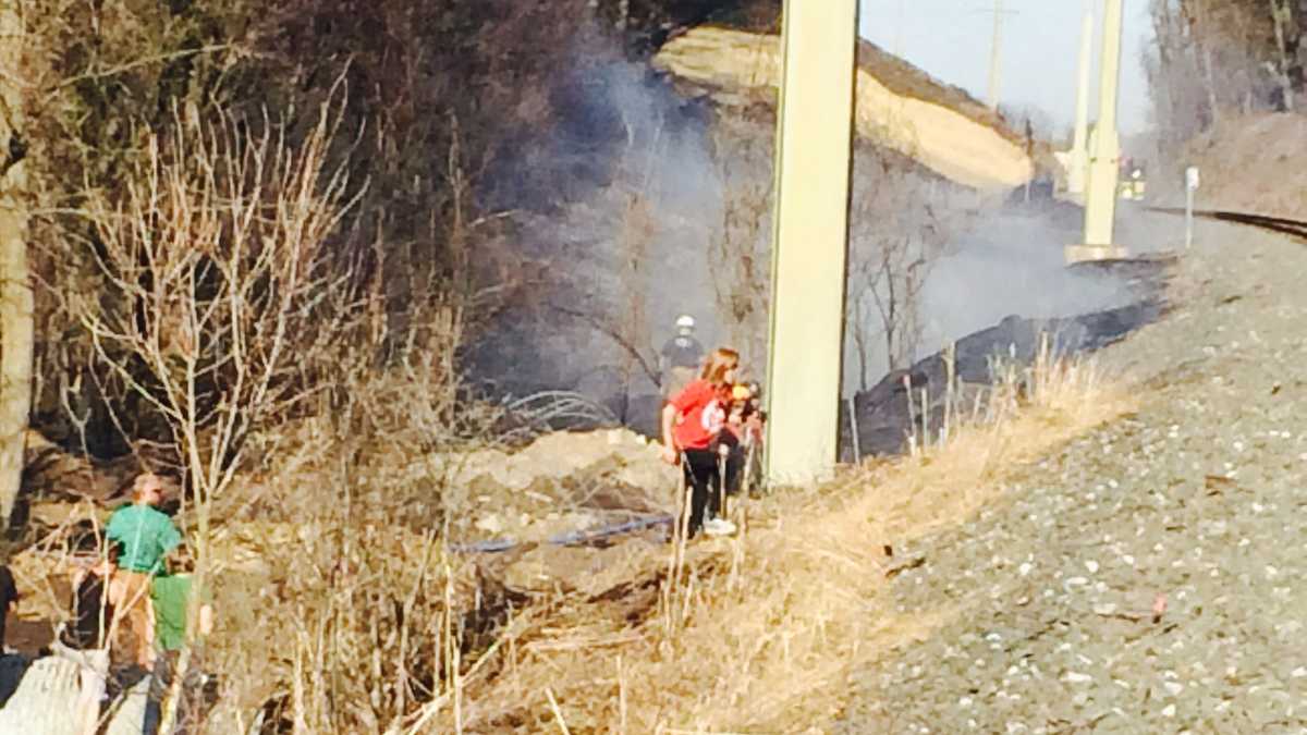 Photos: Train engine sparks brush fires in Lancaster County