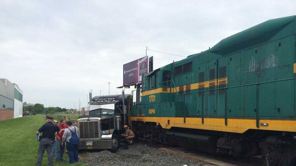 Photos: Train and tractor trailer collide in York County