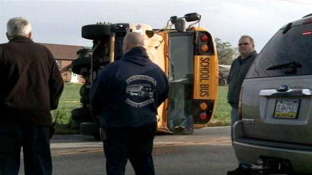 School bus involved in crash with dump truck