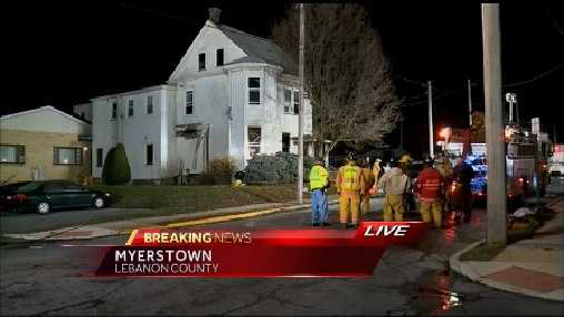 Crews battle overnight house fire in Lebanon County