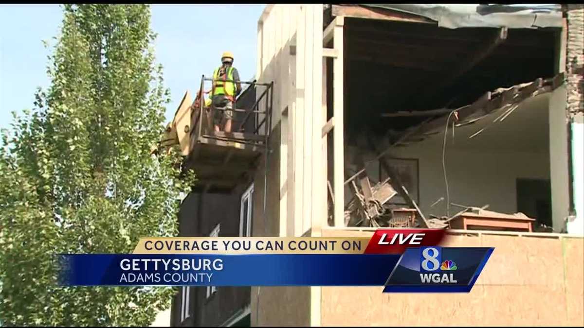 Pickup truck slams into Gettysburg building; 1 Person injured