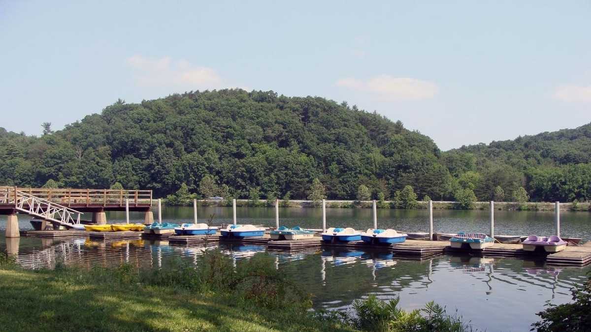 Boat, fish at Holman Lake