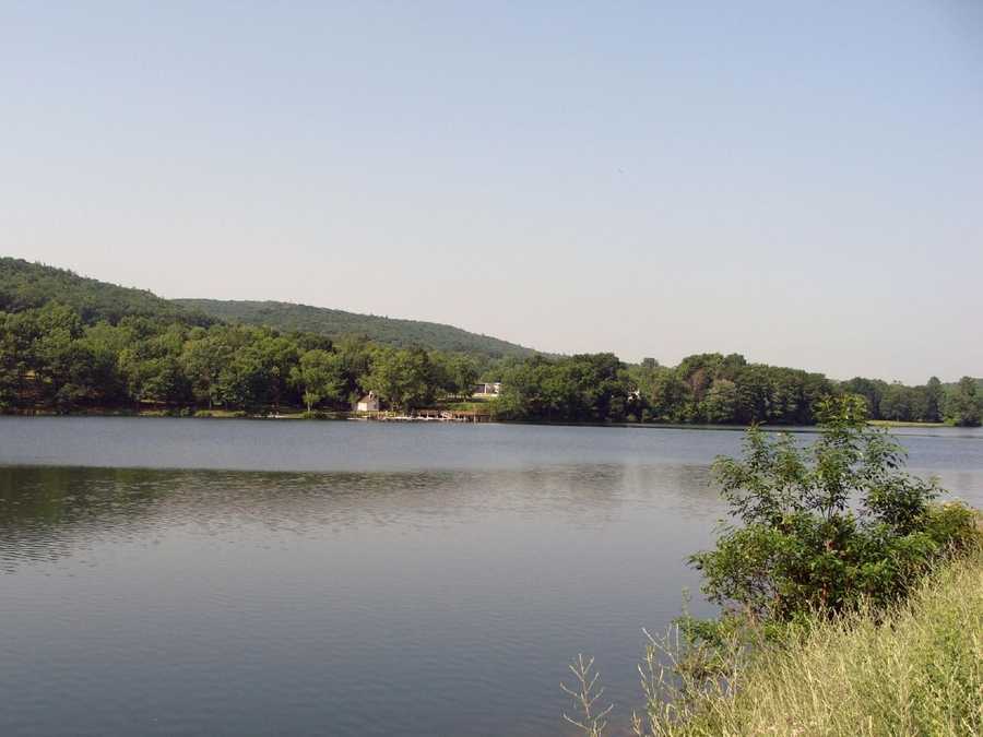 Boat, fish at Holman Lake