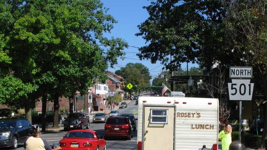 A scene of Route 501 in downtown Lititz.