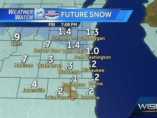 Update Friday Hourly Snowfall Totals Update Friday Hourly Snowfall Totals