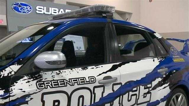 2012 Subaru STI was donated by Schlossmann Subaru for the Greenfield police department to use for 3 years.