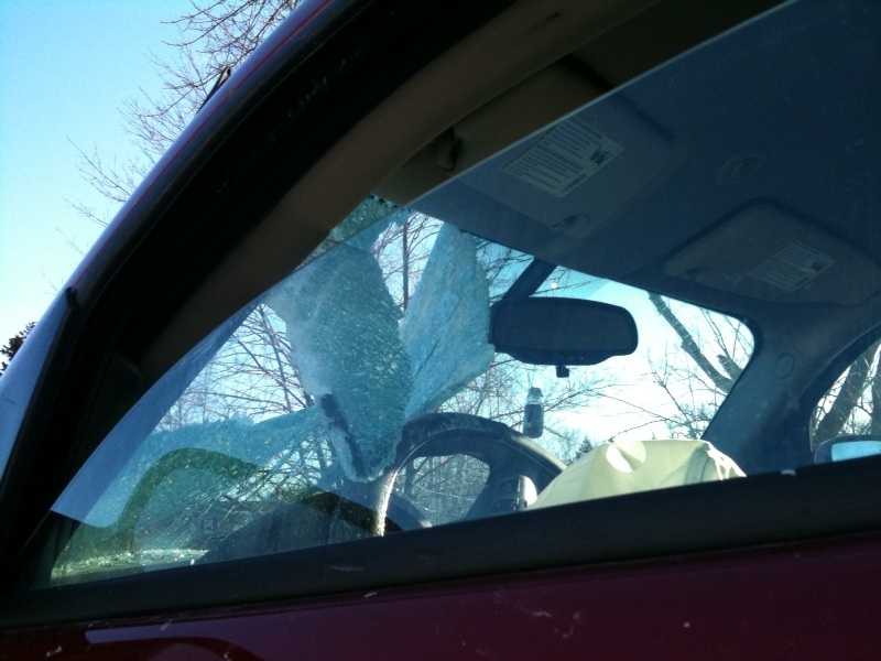 Photos Car struck by airborne tire