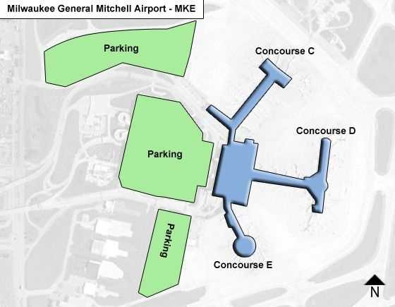 Delta changing concourses at Mitchell Airport