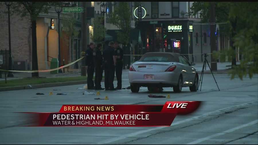 A car hit a person in downtown Milwaukee early Friday morning.  WISN 12 News' Nick Bohr reports from the scene.