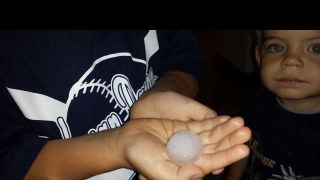 1-inch hailstones were reported in Williams Bay, located in Walworth County.