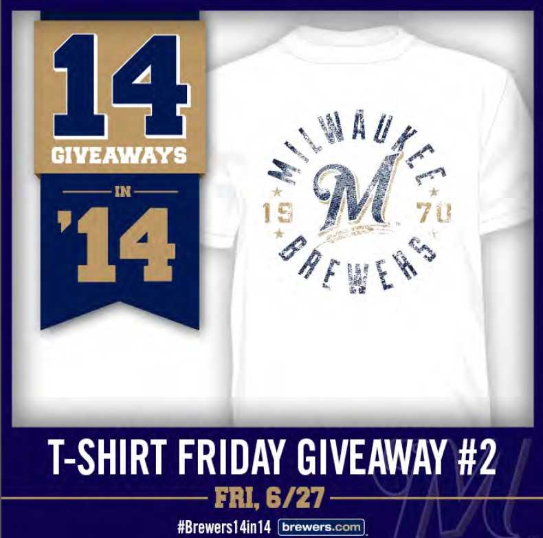 Brewers offer T-shirt giveaways in 2014