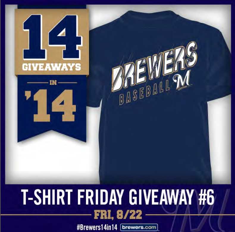 Brewers offer T-shirt giveaways in 2014