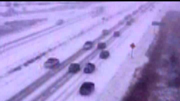 Dept. of Transportation camera capture the 5 minutes it took for a pileup on Highway 41/45 to occur and to shut down the highway Sunday.