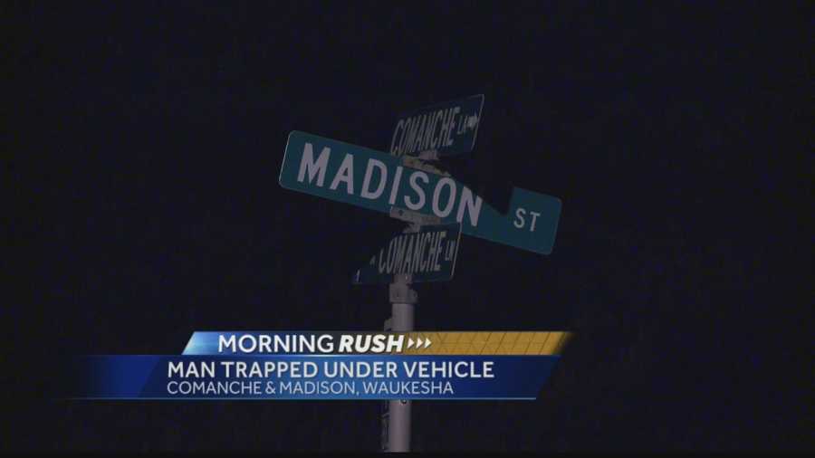 A 75-year-old man died after he was found pinned under his vehicle in Waukesha Thursday night.