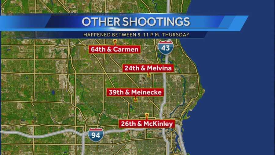 One person is dead and several others injured after Milwaukee police reported five shootings THursday night