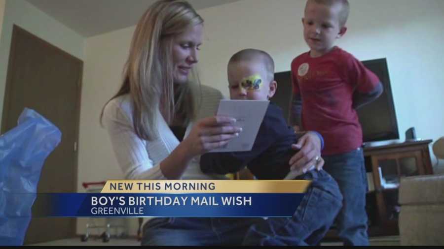 A three-year-old Wisconsin boy with cancer has one request for his birthday make-a-wish: he wants mail.  Here's how you can help.