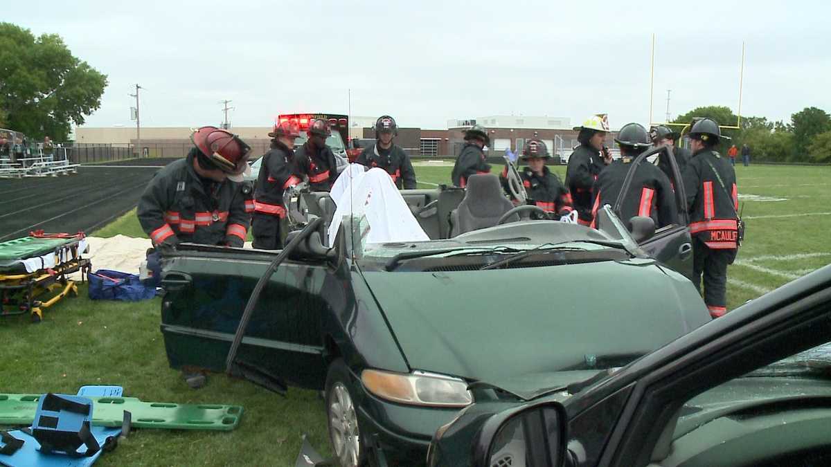 Photos Greenfield mock crash scene