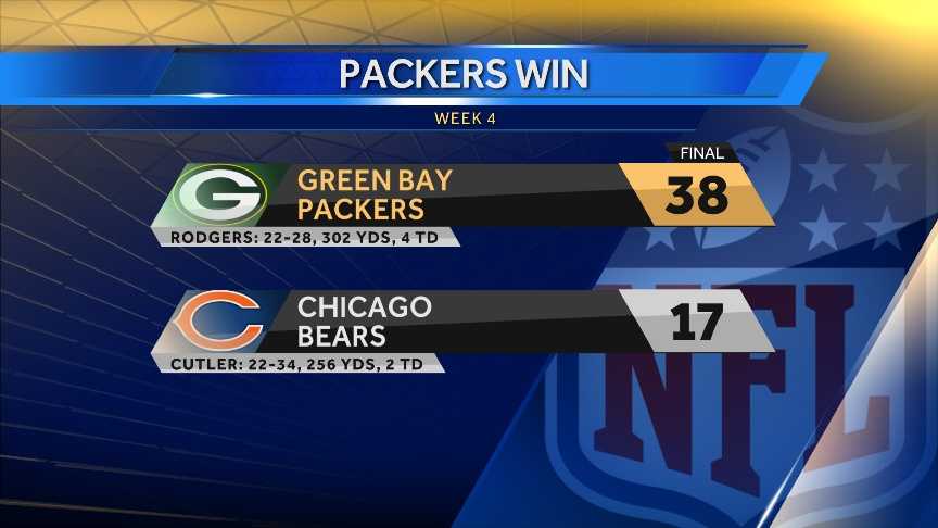 score of green bay packers game today