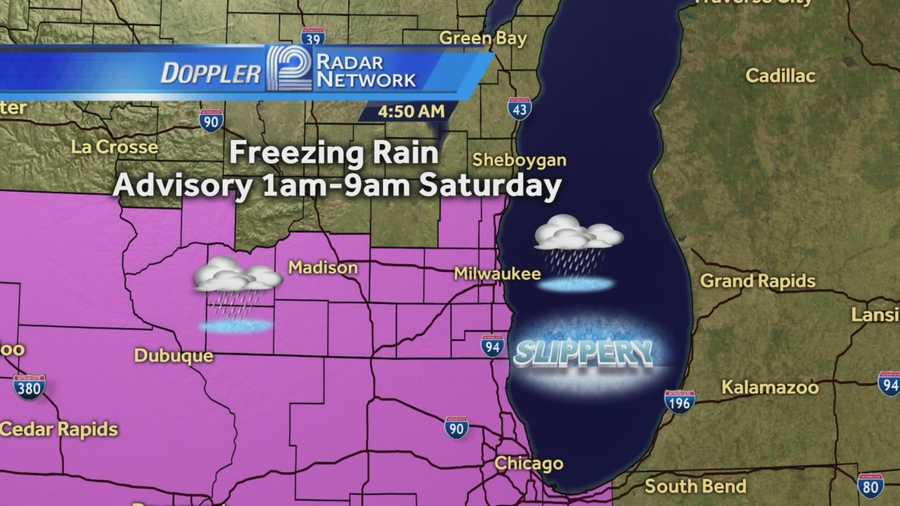 The National Weather Service has issued a Freezing Rain Advisory.  Weather Watch 12 Meteorologist Sally Severson tracks the freezing rain on WISN 12 News This Morning.