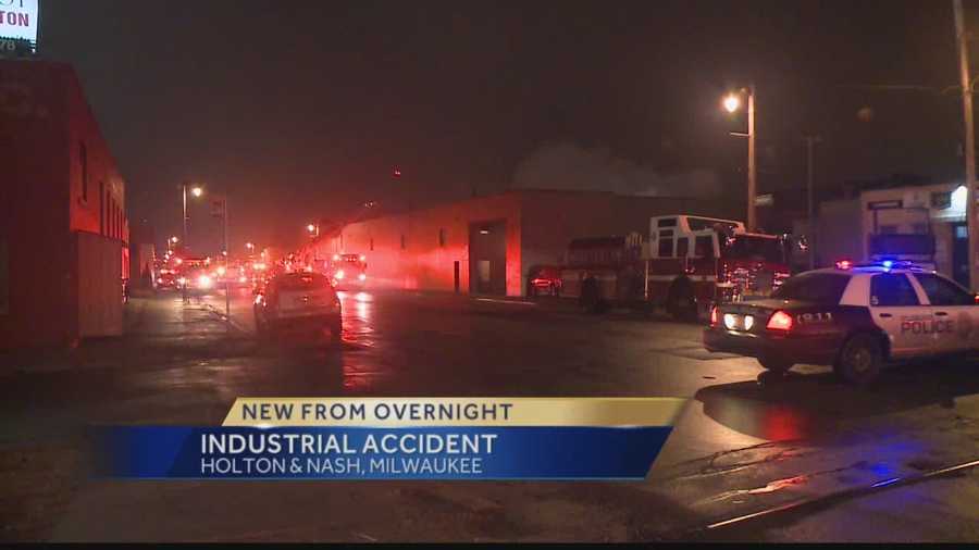 One man was injured in an industrial accident in Milwaukee early Monday morning.