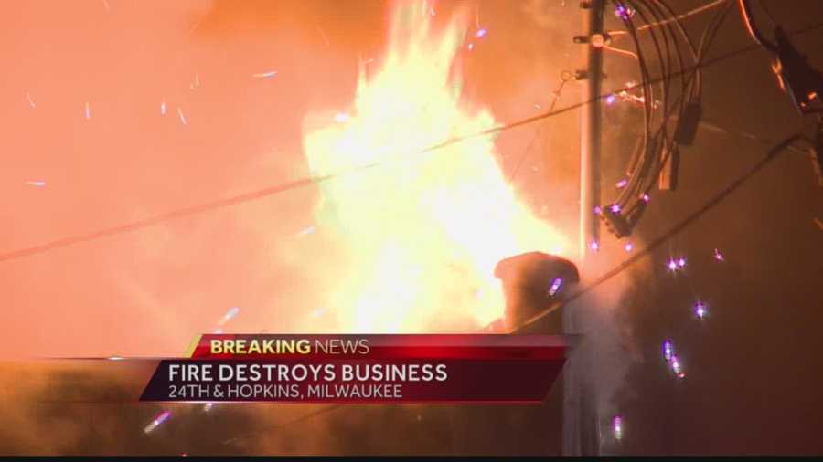 A Milwaukee liquor store was destroyed in an early-morning fire near 27th & Hopkins.