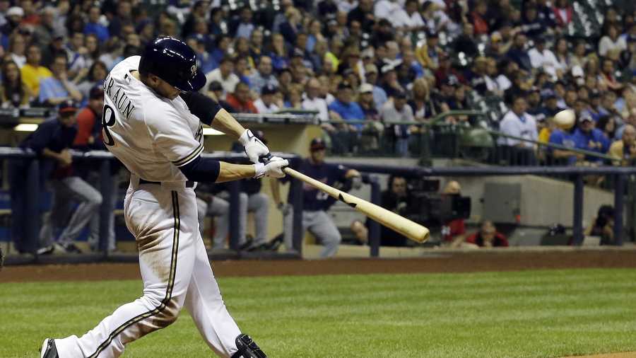 Braun ties Brewers home run record with slam