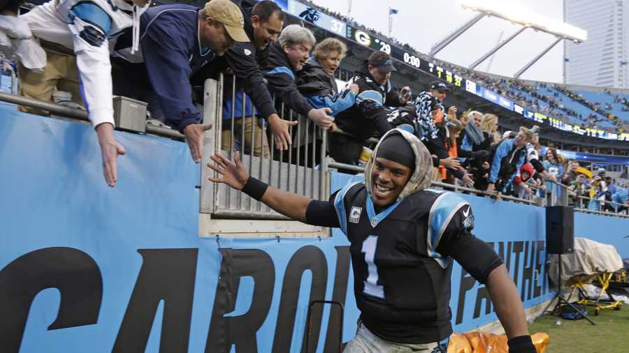 Fan receives replacement after Cam Newton tears down Packers sign