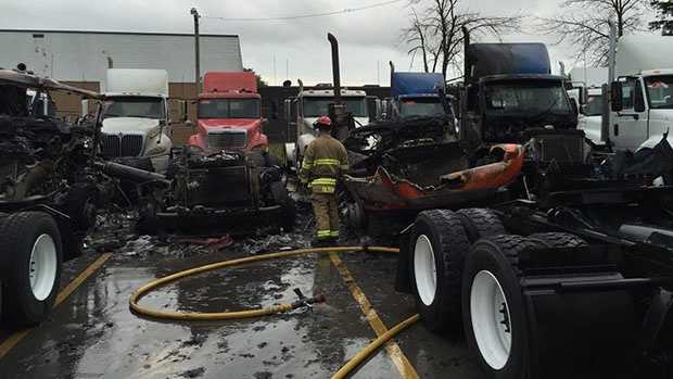 Several trucks damaged in Oak Creek fire