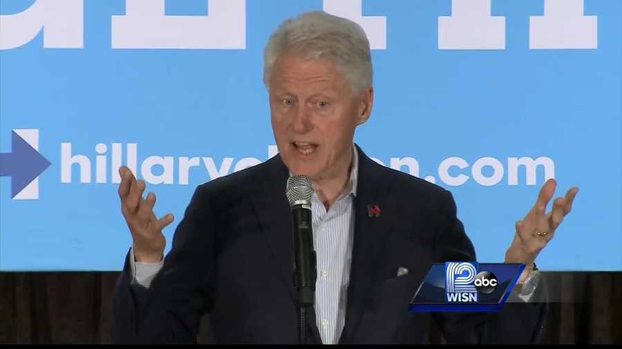Former President Bill Clinton was in Greenfield campaigning for his wife