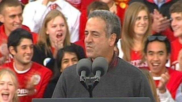 Russ Feingold at a rally for Barack Obama in Madison in 2012.