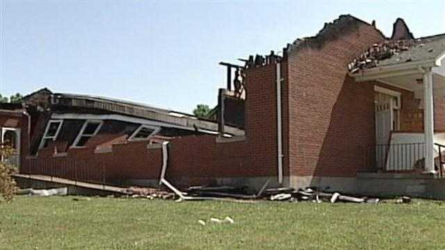 A Hardin County church and home are destroyed by a single lightning bolt Tuesday.