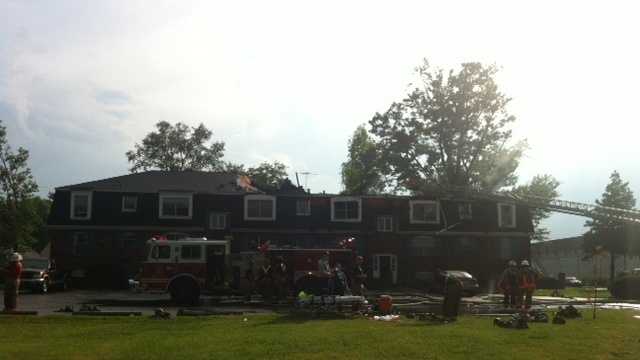 Images: Lightning strike ignites apartment fire